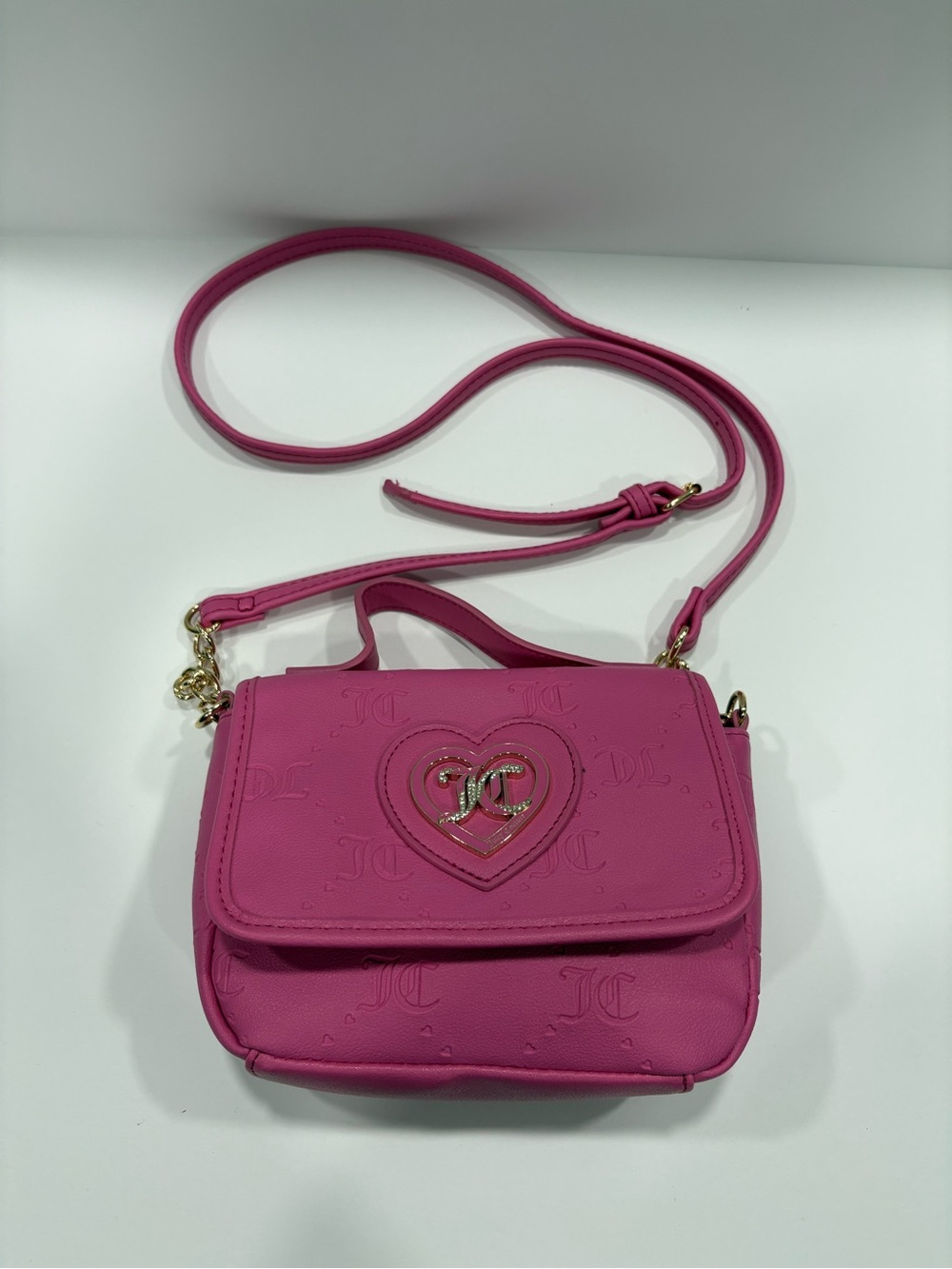 Juicy Couture Bright Pink Heart Logo Crossbody